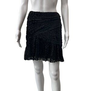 $395 NWT ALC Black Velvet Pleated Tiered Skirt size 4